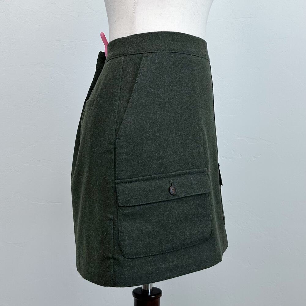 Madewell English Countryside Heritage Wool Green Cargo A-Line Mini Skirt NWT - Picture 6 of 11
